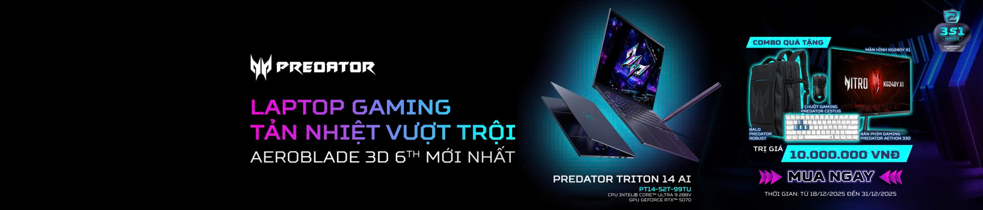 ƯU ĐÃI PREDATOR TRITON 14 AI