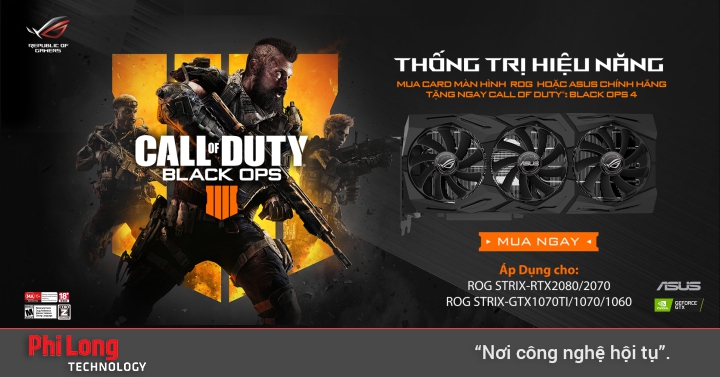 Mua Card đồ họa Asus nhận ngay Game Call Of Duty Black ops 4