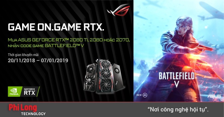 Mua Card Asus tặng ngay code game ATTLEFIELD V trị giá 1,4000,000đ