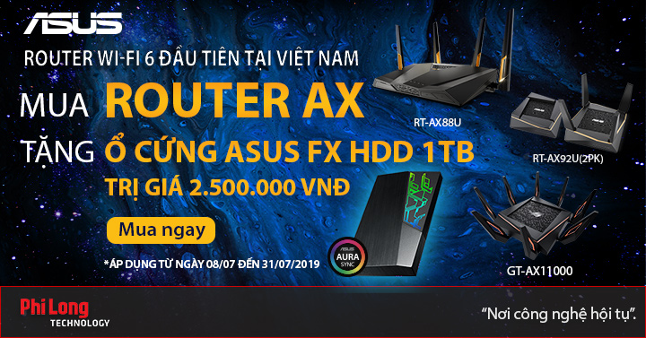 Mua router ASUS dòng AX nhận ngay ổ cứng gắn ngoài ASUS FX HDD 1TB