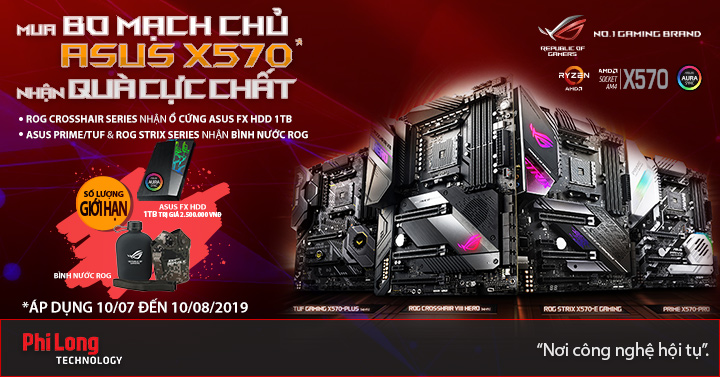 Mua bo mạch chủ x570 nhận quà cực chất tại Phi Long