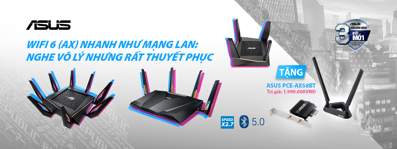 MUA ROUTER WIFI 6 (AX) ASUS - NHANH NHƯ MẠNG LAN, NHẬN QUÀ CỰC ĐỈNH