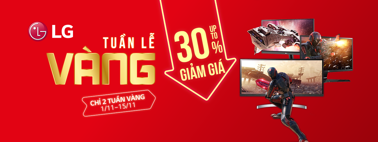 MÀN HÌNH GAMING LG GIẢM ĐẾN 30%!