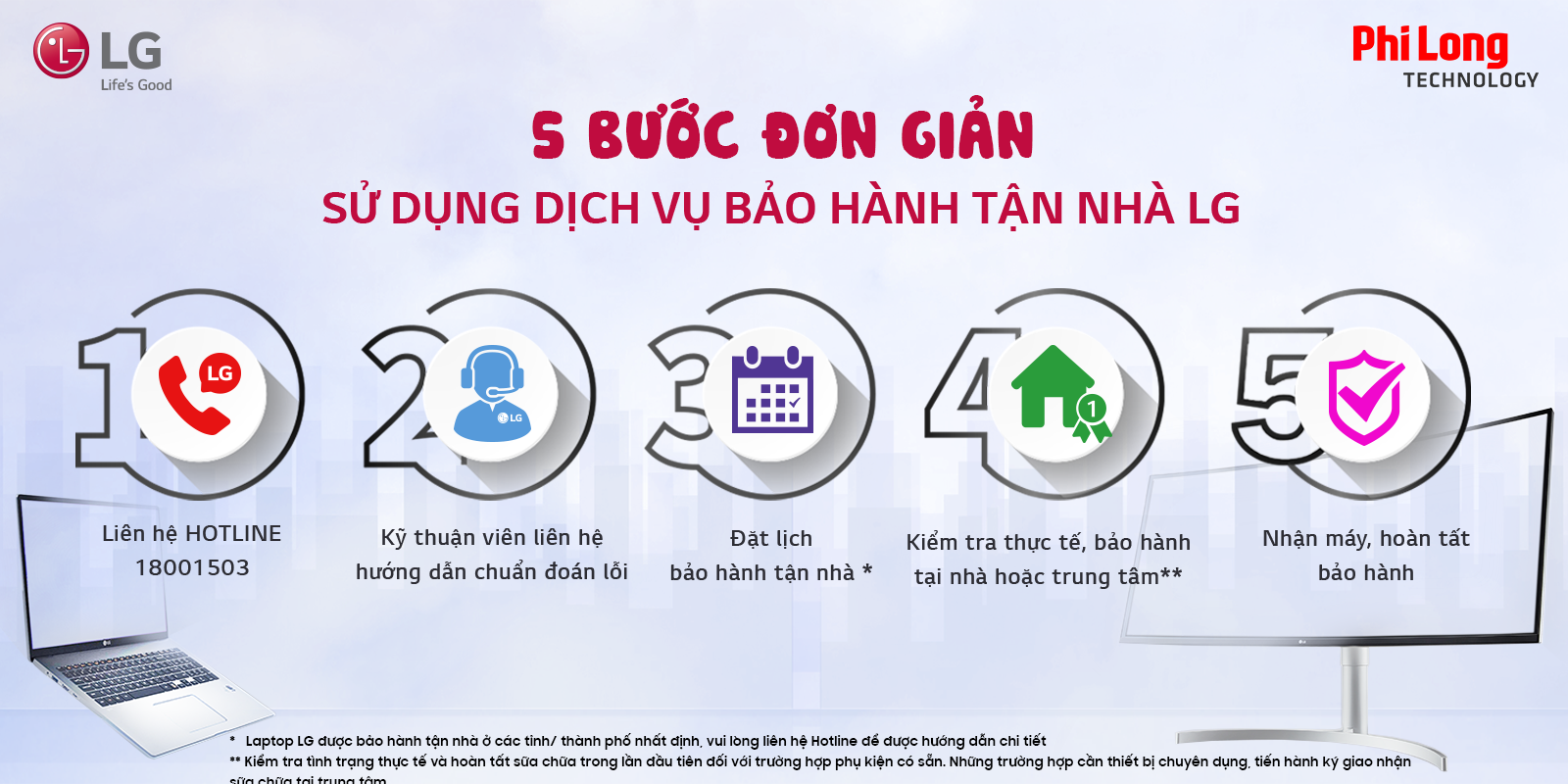 Triển khai chương trình bảo hành tận nơi cho màn hình và laptop LG