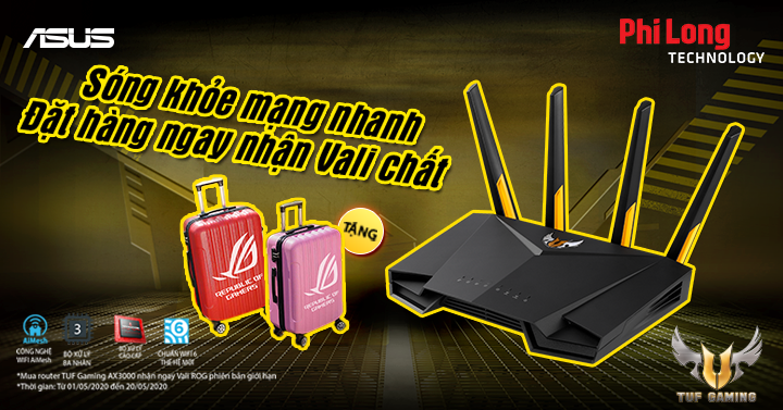 Mua Router TUF GAMING AX3000 - Nhận ngay Vali ROG
