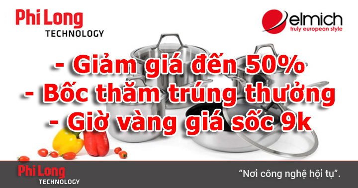 Nồi chảo inox Elmich - Giảm đến 50% từ ngày 2/2 đến ngày 10/2/2018