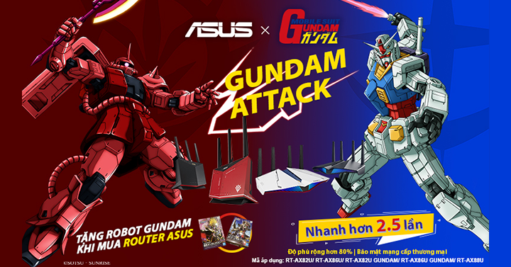 KHUYẾN MÃI ASUS ROUTER TẶNG GUNDAM