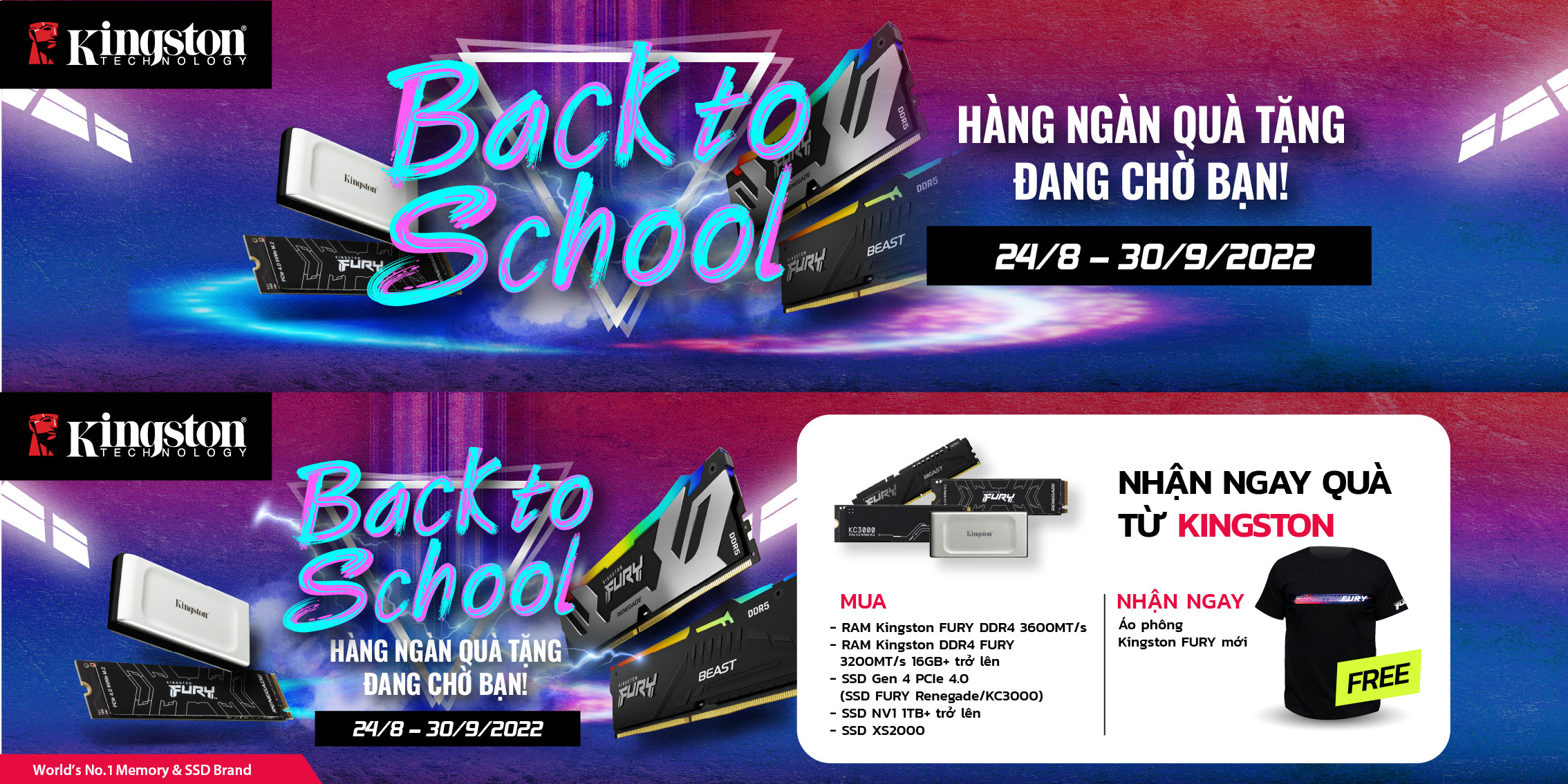 NÂNG CẤP BỘ NHỚ – NHẬN QUÀ LIỀN TAY CÙNG KINGSTON