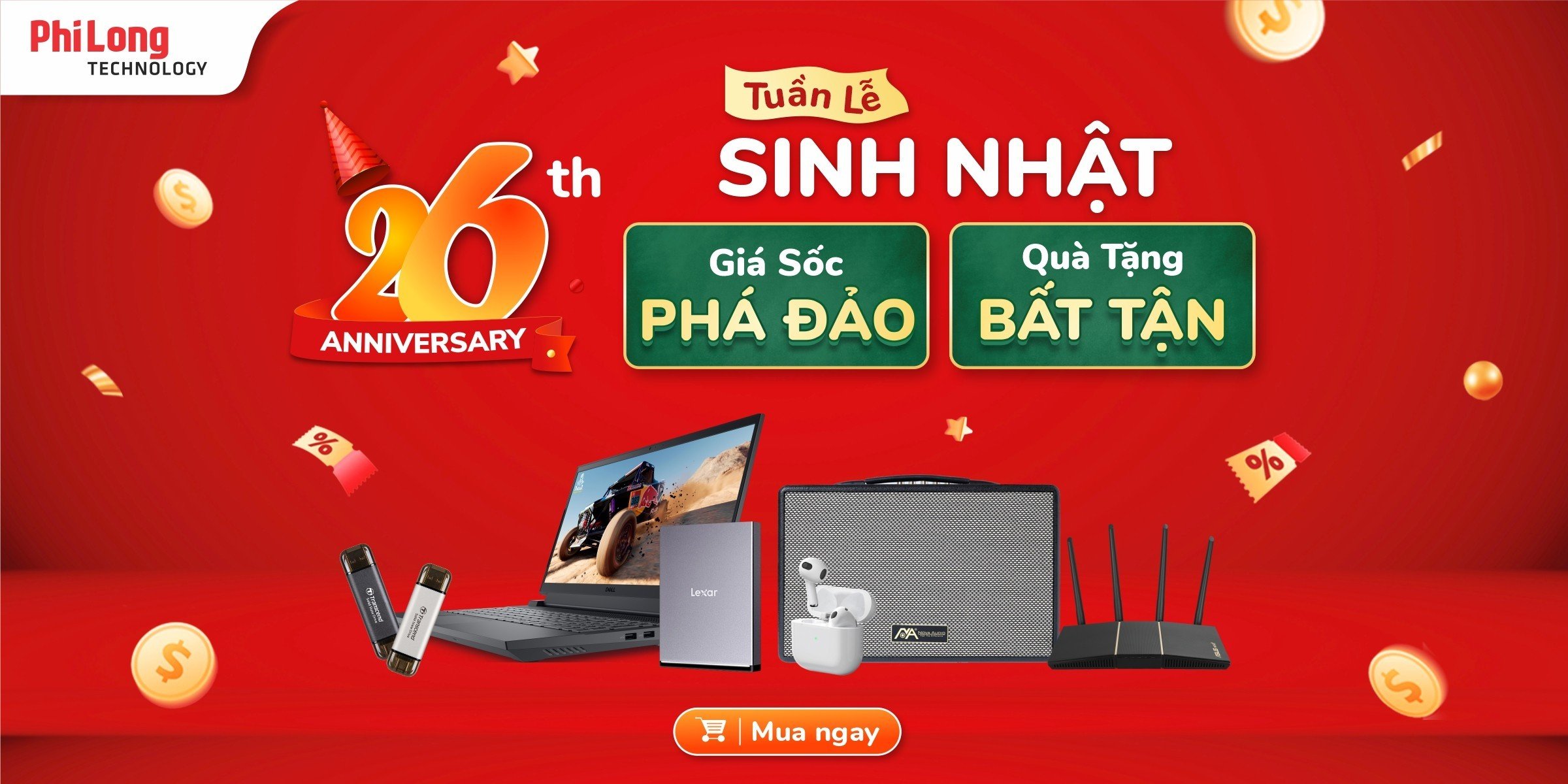 PHI LONG SALE KHỦNG MỪNG SINH NHẬT 26 NĂM 
