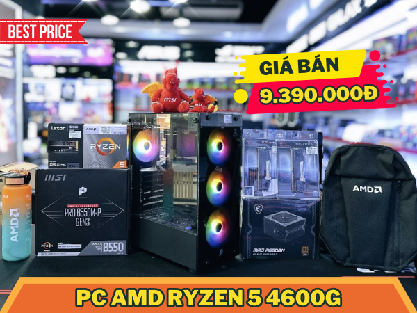 PC AMD R5 4600G-PC chiến game không cần card đồ hoạ