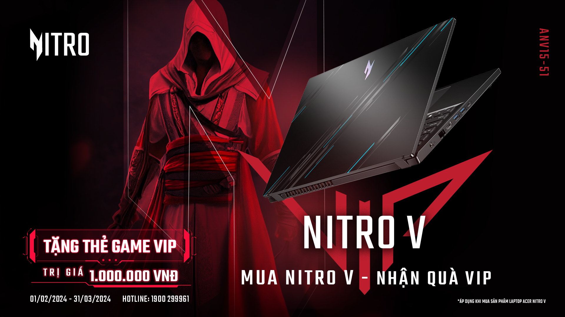 ĐẲNG CẤP GAME THỦ: MUA LAPTOP NITRO V - NHẬN NGAY QUÀ VIP
