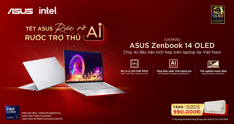 [CTKM] TẾT ASUS RỰC RỠ - RƯỚC TRỢ THỦ AI