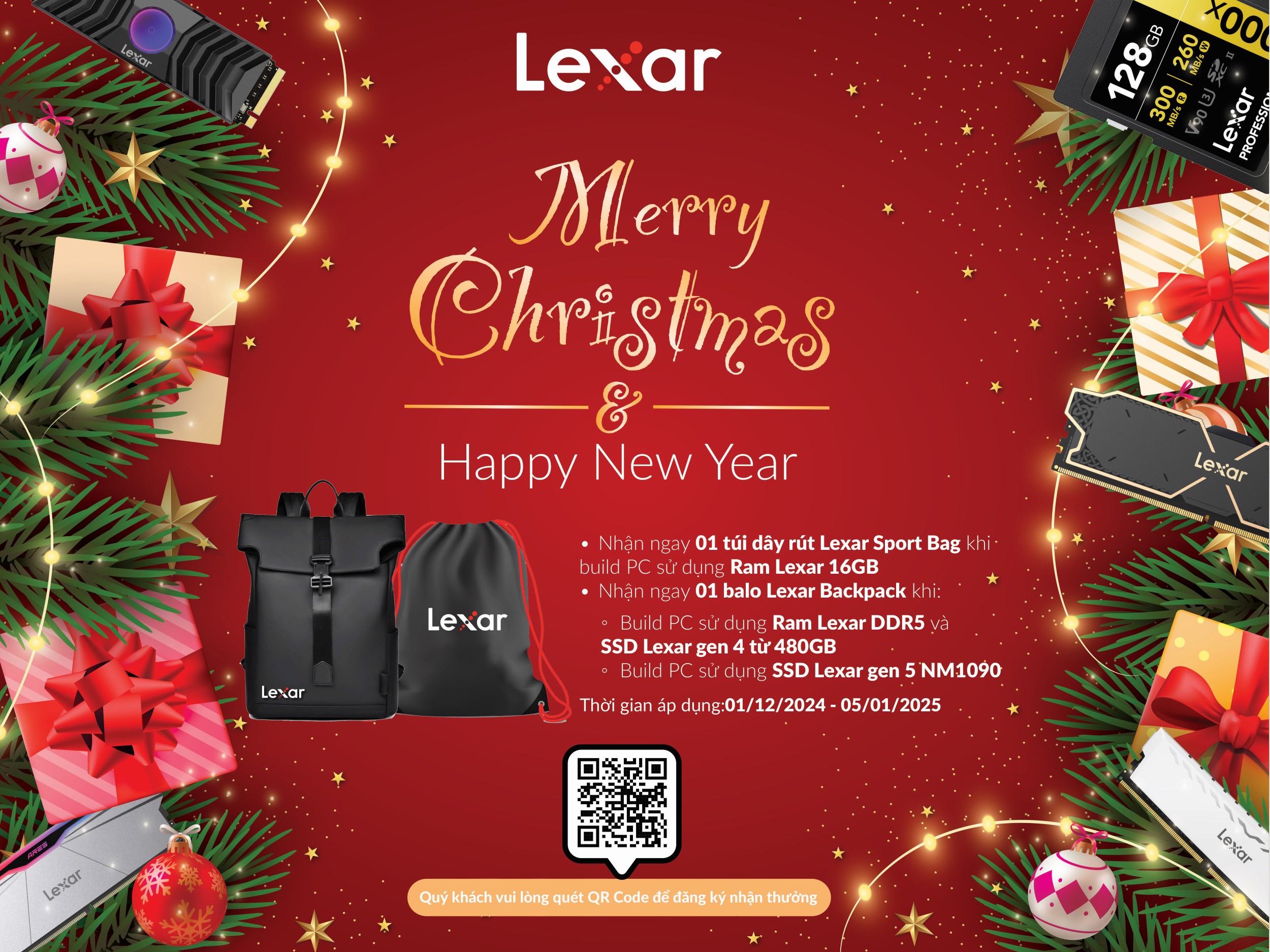 Chương Trình Khuyến Mãi Lexar Merry Christmas Happy New Year