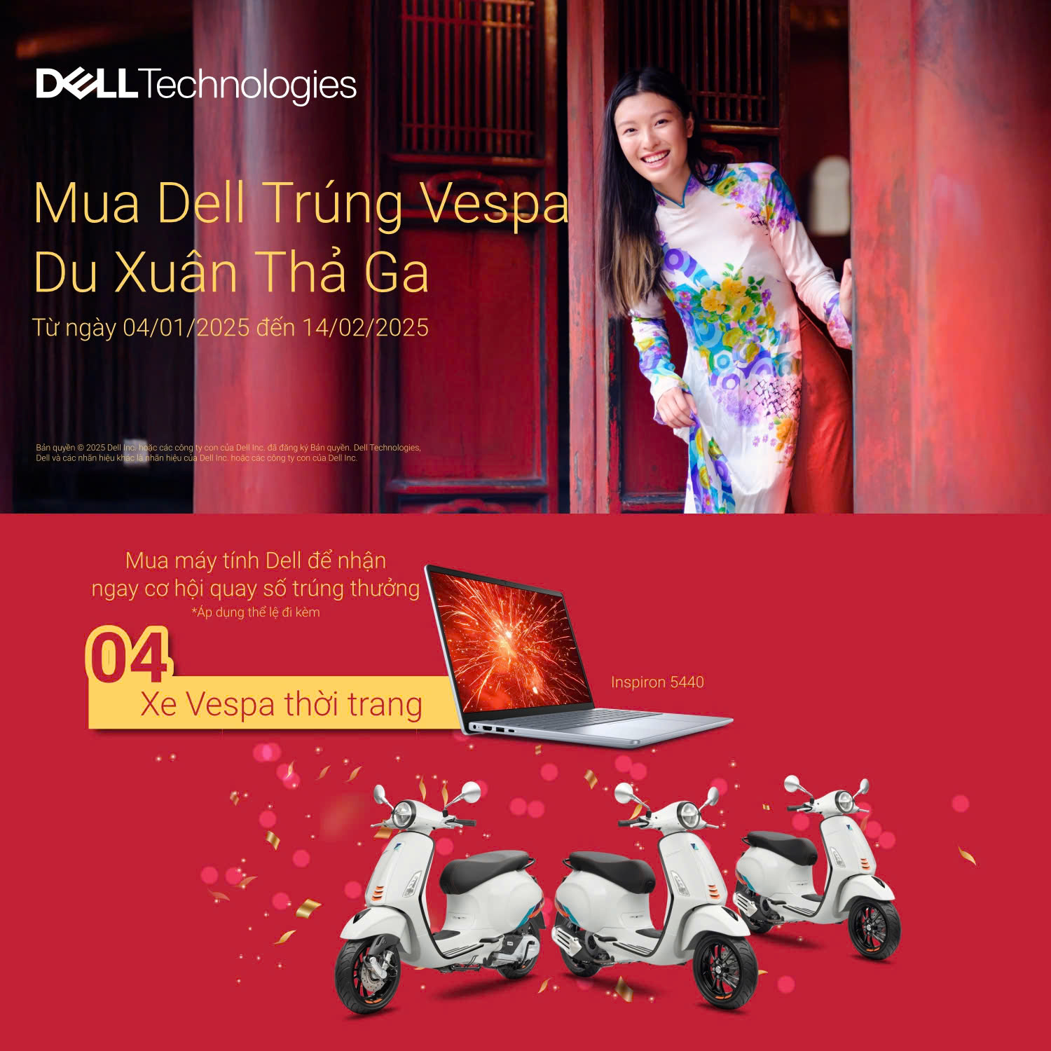 MUA DELL TRÚNG VESPA, DU XUÂN THẢ GA