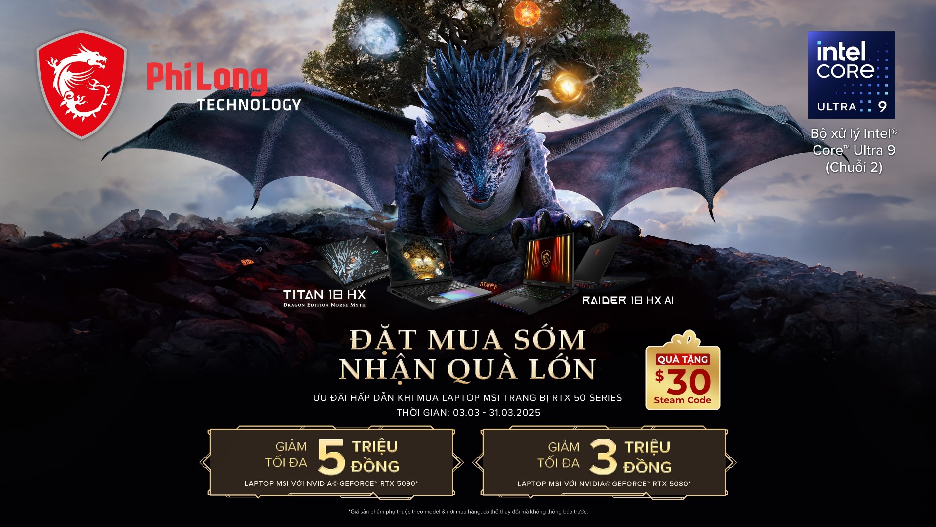 Ưu đãi đặt trước laptop gaming MSI GeForce RTX 50 Series 