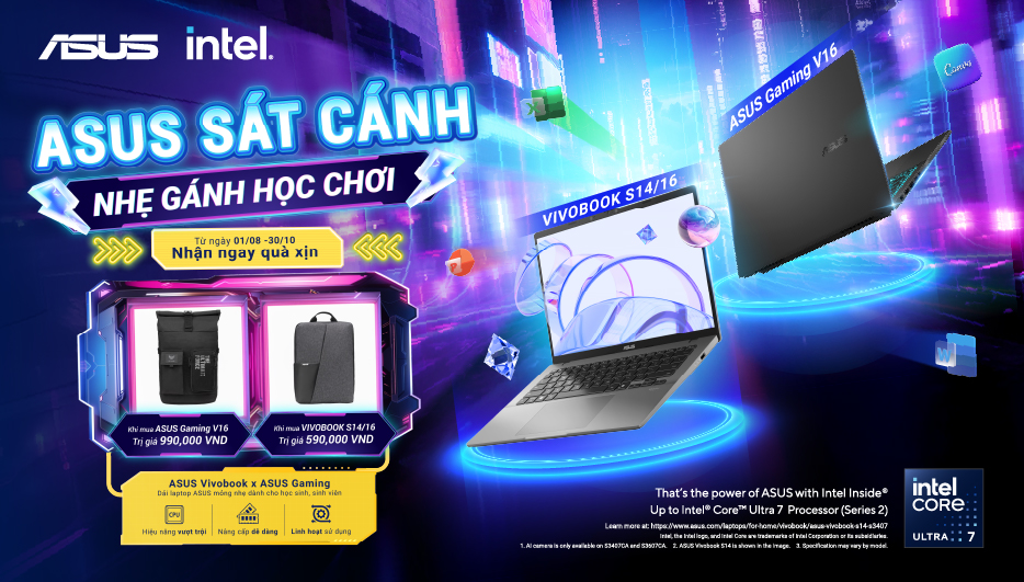 ASUS SÁT CÁNH – NHẸ GÁNH HỌC CHƠI