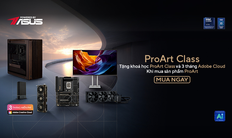 Nhận đến 10 khóa học độc quyền cho nhà sáng tạo nội dung và 3 tháng dùng bộ Adobe miễn phí đi mua sản phẩm ASUS ProArt