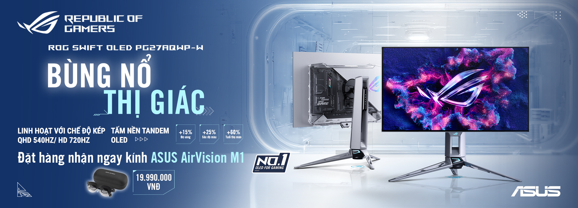 BÙNG NỔ THỊ GIÁC NHẬN NGAY QUÀ CỰC CHẤT KHI ĐẶT HÀNG MÀN HÌNH PG27AQWP-W