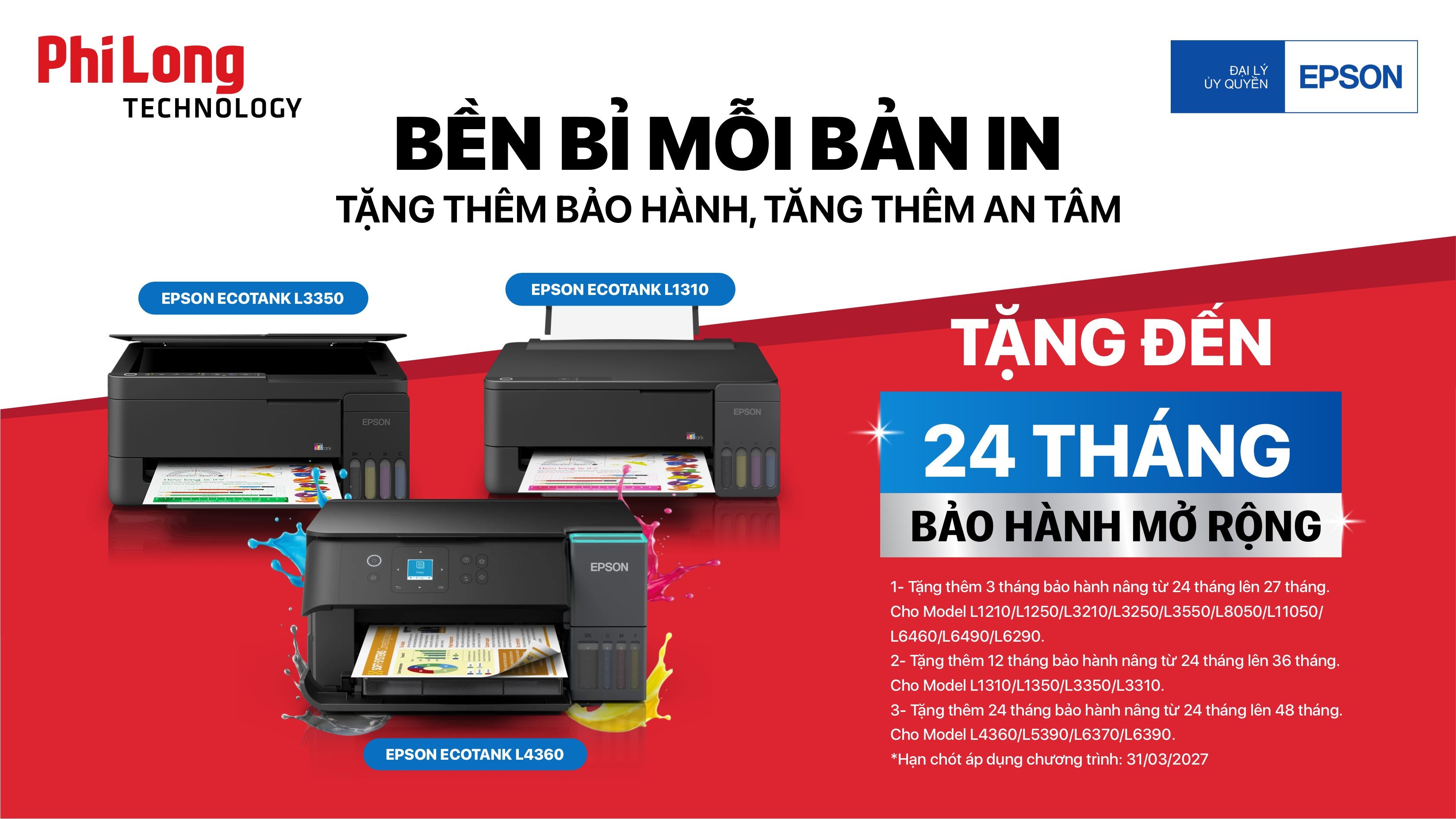 Tăng Quyền Lợi Bảo Hành Khi Sở Hữu Máy In Màu Epson