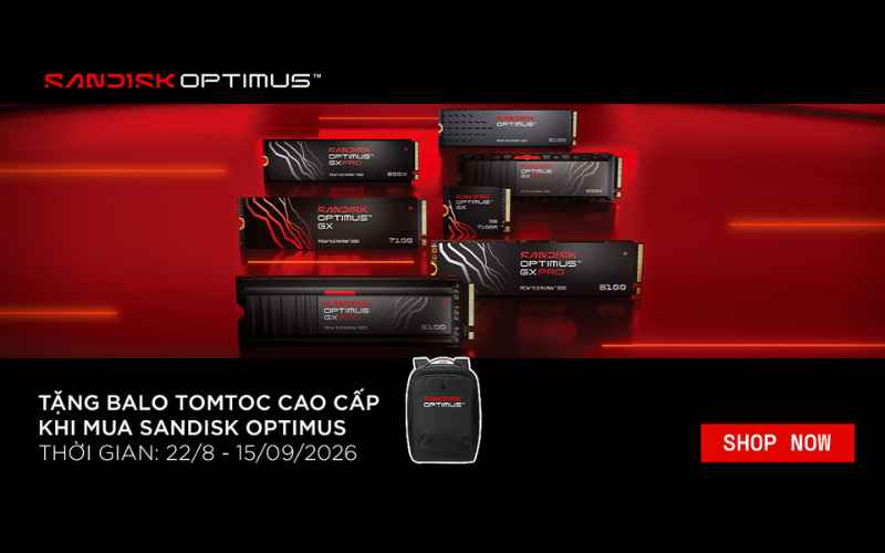 MUA SANDISK OPTIMUS – NHẬN BALO TOMTOC TRỊ GIÁ 1.5 TRIỆU