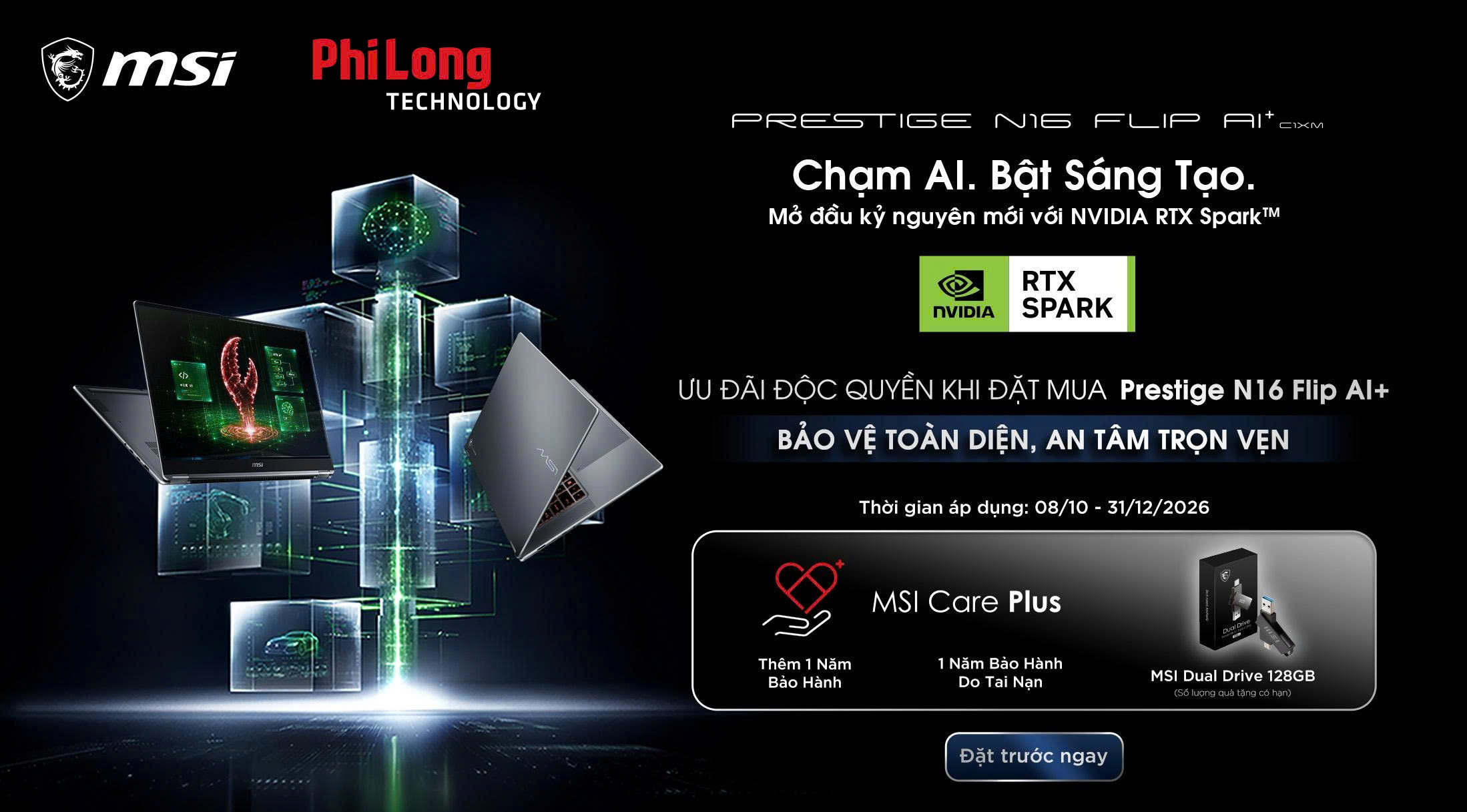 MSI cho ra mắt Prestige N16 Flip AI+: mẫu laptop xoay gập trang bị nền tảng NVIDIA RTX Spark, sẵn sàng cho kỷ nguyên Agentic AI