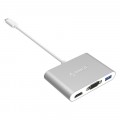 Đầu Chuyển Aluminum Alloy Type-C To VGA/HDMI/Type-C/USB 3.0 ORICO (RCHV-V1-SV-BP)