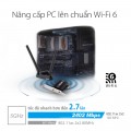 Card mạng ASUS PCE-AX58BT Chuẩn AX3000 2 băng tần Wifi 6 (802.11ax), PCI-E, Bluetooth 5.0, MU-MIMO, 2 anten rời
