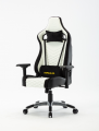 Ghế Game E-DRA HECULES EGC203 PRO Black-White, Chân xoay bọc thép trắng, đệm lưng, đệm cổ