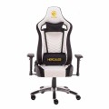 Ghế Game E-DRA HECULES EGC203 PRO Black-White, Chân xoay bọc thép trắng, đệm lưng, đệm cổ