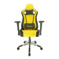 Ghế game E-Dra Hercules EGC203 Pro Black-Yellow, Chân xoay bọc thép trắng, đệm lưng, đệm cổ