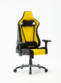 Ghế game E-Dra Hercules EGC203 Pro Black-Yellow, Chân xoay bọc thép trắng, đệm lưng, đệm cổ