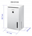 Máy lọc không khí và hút ẩm SHARP DW-D12A-W (12Lit/25m2)