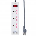 Ổ Cắm Điện ELPA ESU-HK33 3xAC 3 chấu, 3M, 1 Công tắc, 2xUSB2.1A, 2500W,WH
