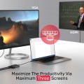 Đầu chuyển USB Type C sang HDMI + VGA 4K 60Hz Unitek V1126A, màu xám