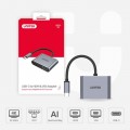 Đầu chuyển USB Type C sang HDMI + VGA 4K 60Hz Unitek V1126A, màu xám