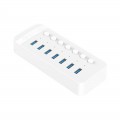 Bộ chia USB Orico CT2U3-7AB-WH (Từ 1 ra 7 cổng USB 3.0 có công tắc riêng lẻ)