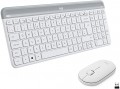 Bộ combo bàn phím chuột không dây Logitech MK470 slim màu trắng, kết nối wireless 2.4G