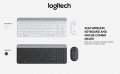 Bộ combo bàn phím chuột không dây Logitech MK470 slim màu trắng, kết nối wireless 2.4G