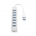 Bộ Chia 7 Cổng USB HUB Orico USB 3.0 (TWU3-7A-WH, Màu Trắng) 