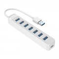 Bộ Chia 7 Cổng USB HUB Orico USB 3.0 (TWU3-7A-WH, Màu Trắng) 
