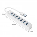 Bộ Chia 7 Cổng USB HUB Orico USB 3.0 (TWU3-7A-WH, Màu Trắng) 