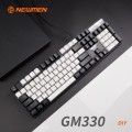Bàn phím cơ NEWMEN GM330 blue switch, 104 phím, led rainbow, USB, tặng kèm bộ keycap màu trắng, bảo hành 24 tháng