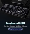 Bàn phím cơ NEWMEN GM330 blue switch, 104 phím, led rainbow, USB, tặng kèm bộ keycap màu trắng, bảo hành 24 tháng