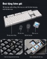 Bàn phím cơ NEWMEN GM330 blue switch, 104 phím, led rainbow, USB, tặng kèm bộ keycap màu trắng, bảo hành 24 tháng