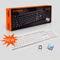 Bàn phím cơ NEWMEN GM330 blue switch, 104 phím, led rainbow, USB, tặng kèm bộ keycap màu trắng, bảo hành 24 tháng