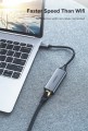 Cáp chuyển đổi USB-C to Lan 10/100/1000Mbps Ugreen 50737, vỏ nhôm màu xám, Hàng Chính Hãng