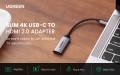 Cáp chuyển đổi USB-C to HDM  Ugreen 70444, hỗ trợ 4K@60Hz, vỏ nhôm màu xám, Hàng chính hãng, 