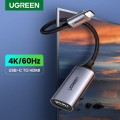 Cáp chuyển đổi USB-C to HDM  Ugreen 70444, hỗ trợ 4K@60Hz, vỏ nhôm màu xám, Hàng chính hãng, 