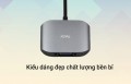 Thiết bị cáp chuyển đổi 3 trong 1 USB-C TO VGA + 2xUSB-A JCPAL JCP6147, Vỏ nhôm màu đen, hàng chính hãng 