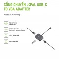 Thiết bị cáp chuyển đổi 3 trong 1 USB-C TO VGA + 2xUSB-A JCPAL JCP6147, Vỏ nhôm màu đen, hàng chính hãng 
